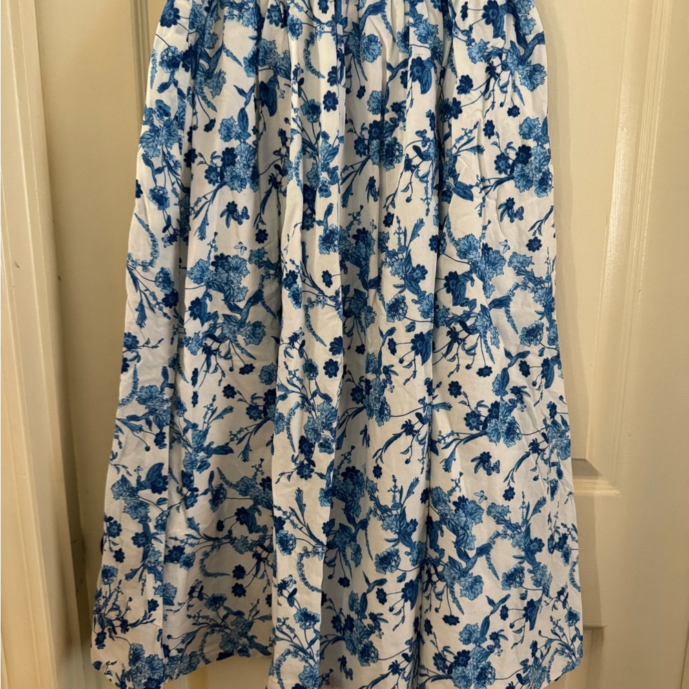 Forever 21 Blue Floral A-Line Skirt - Picture 4 of 5